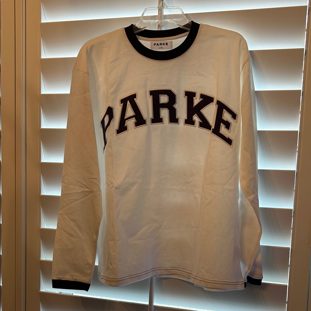 Parke White and Navy long sleeve t